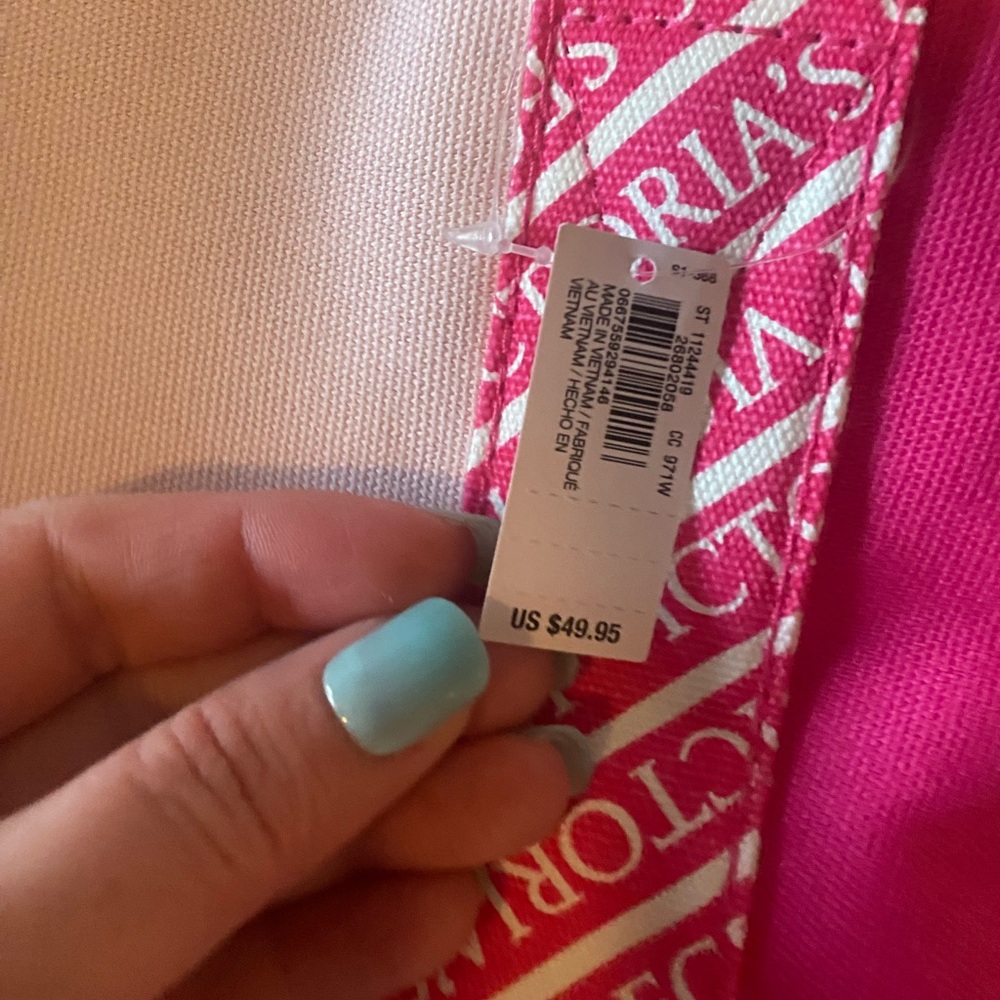 NWT VICTORIAS SECRET TOTE pink and coral - Picture 6 of 7